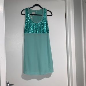 Donna Morgan Sequin Tank Dress 4 Spearmint NWT